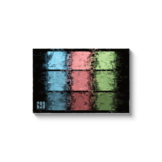 9 Squares Black Painted - D1 A0 V1 - Canvas