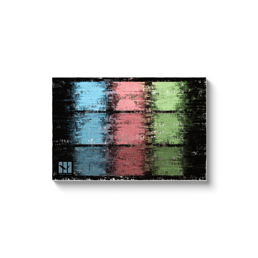 9 Squares Black Painted - D1 A1 V1 - Canvas